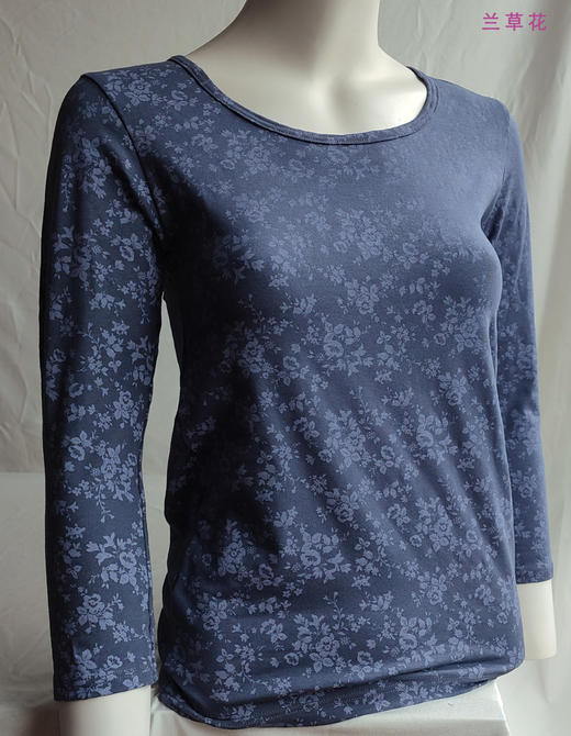 圆领16800女式大圆领八分袖莱卡棉打底上衣（特价二枚组） 商品图12