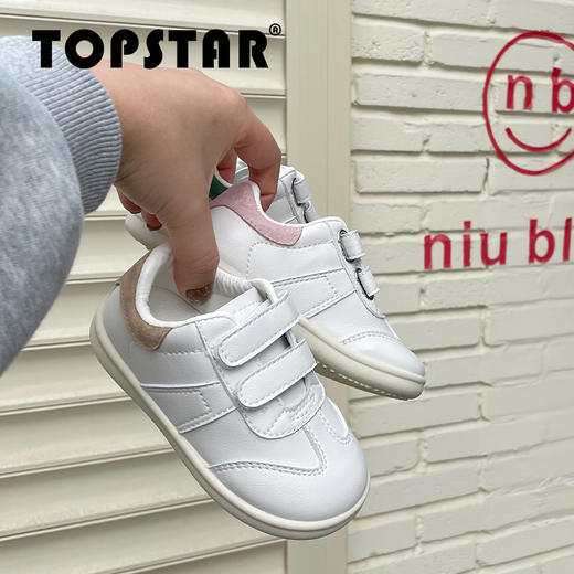 TOPSTAR官方女童小白鞋男童运动鞋软底鞋儿童低帮魔术贴春季鞋子1619 商品图2