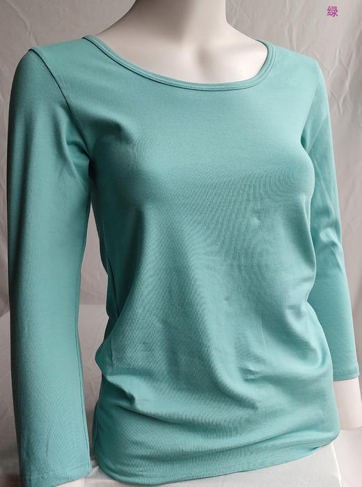 圆领16800女式大圆领八分袖莱卡棉打底上衣（特价二枚组） 商品图8