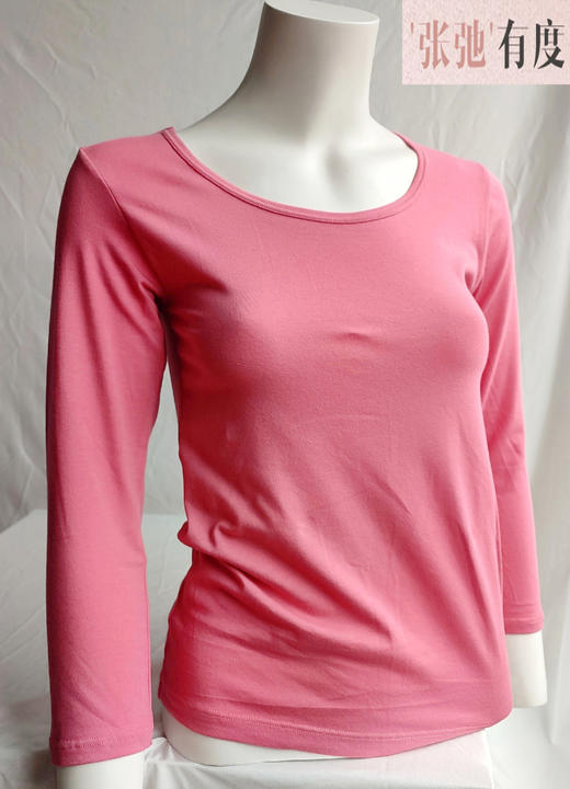 圆领16800女式大圆领八分袖莱卡棉打底上衣（特价二枚组） 商品图1