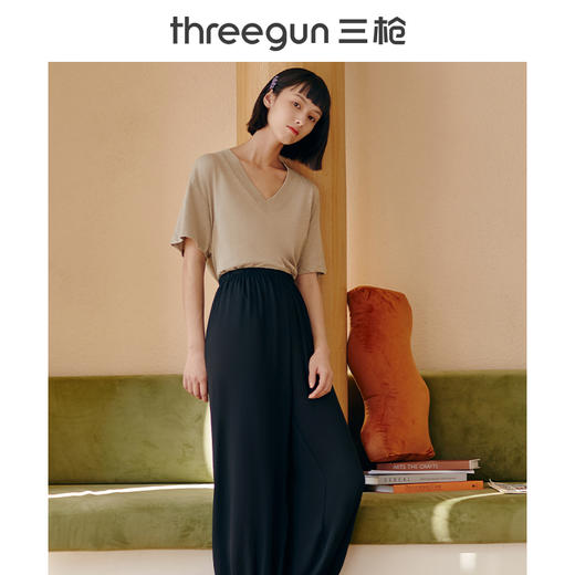 Threegun三枪 休闲时尚女士宽松灯笼裤-60976B011 商品图1