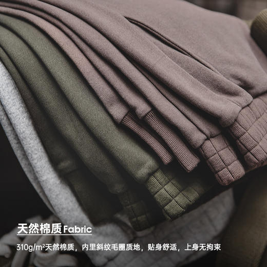 工装优选 美式复古束脚松紧腰毛圈卫裤直筒春秋款拼接休闲运动裤男 商品图1