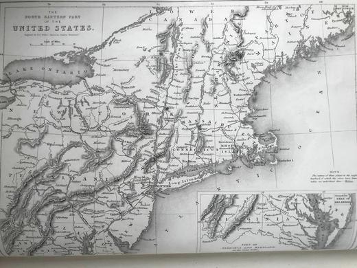 约19世纪中期 美国风景版画集（卷1） 约60余幅版画插图 全真皮精装16开 商品图6