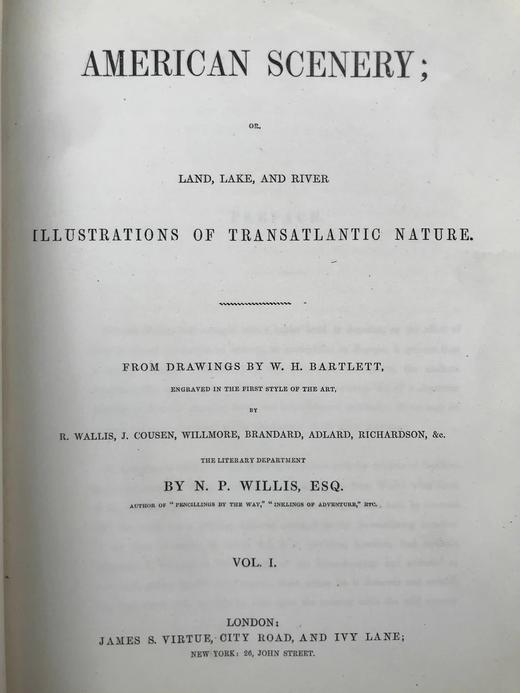 约19世纪中期 美国风景版画集（卷1） 约60余幅版画插图 全真皮精装16开 商品图3