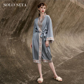 Solo seta重磅真丝睡袍女晨袍桑蚕丝浴袍丝绸中国风2025秋冬