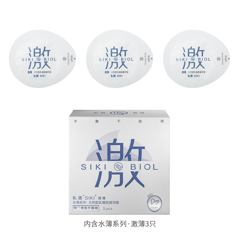【单手秒开】SIKI私激水薄系列超薄003玻尿酸安全套 