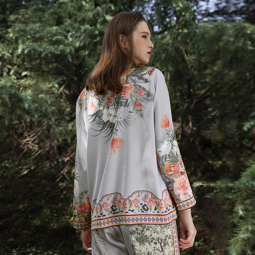 Solo seta22姆米重磅真丝睡衣套装女两件套宽松高档可出门 商品图1