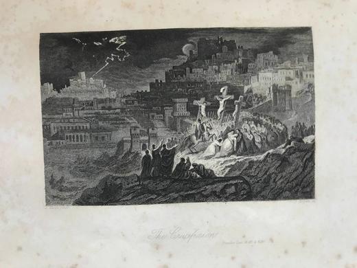 1845年 弥尔顿诗集 福赛尔、马丁等7幅版画插图 漆布精装18开 商品图7