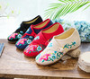 XQ新款牵牛花喇叭花圆头帆布绣花布鞋 商品缩略图0