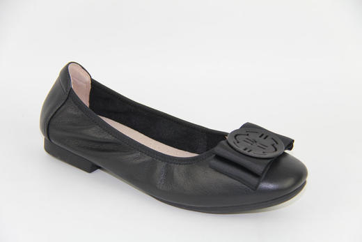 蝴蝶结平底鞋真皮浅口女单鞋低跟懒人鞋豪行正品29191652圆头百搭 商品图0