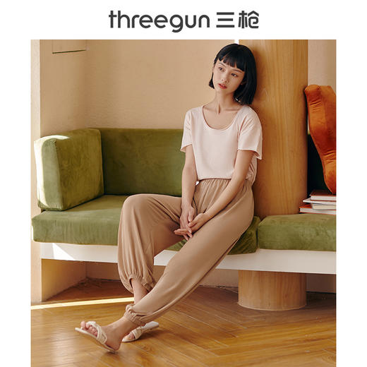 Threegun三枪 休闲时尚女士宽松灯笼裤-60976B011 商品图2