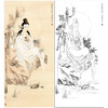 【大彩图】张大千工笔画白描底稿《观音造像》佛像菩萨临摹勾线高清打印稿QD53 商品缩略图0