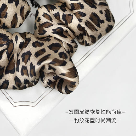 Solo seta印花真丝发圈桑蚕丝豹纹大肠法式发饰头绳ins风礼盒 商品图2
