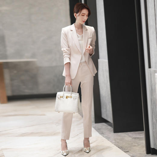 春秋新款职业装休闲西服高级设计感外套正装套装黑色ol 商品图2