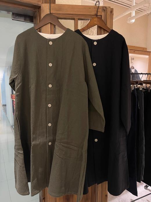 （4折）FRANCESCA AMAM LABEL军绿/米白/黑圆领中长外套 商品图14