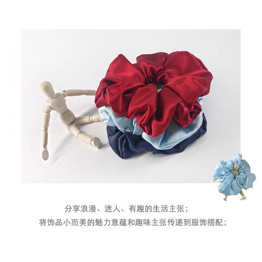 Solo seta法式真丝大发圈桑蚕丝绸缎大肠发带ins仙女发饰伴手礼 商品图4