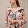 Solo seta真丝睡衣套装女桑蚕丝家居服长袖粉色印花丝绸秋冬 商品缩略图3