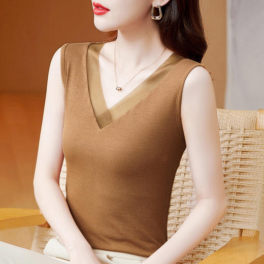 V领吊带背心女西装内搭打底衫夏莫代尔上衣蕾丝镂空百搭外穿小衫 TYL6181 商品图3