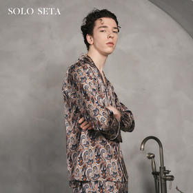 Solo seta22姆米重磅真丝睡衣套装男家居服长袖轻奢外穿秋冬