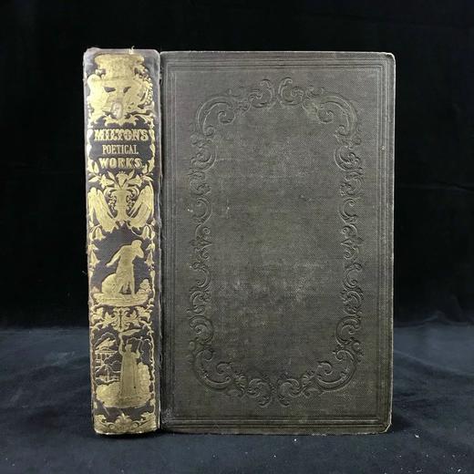 1845年 弥尔顿诗集 福赛尔、马丁等7幅版画插图 漆布精装18开 商品图0