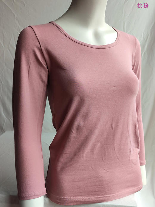 圆领16800女式大圆领八分袖莱卡棉打底上衣（特价二枚组） 商品图14