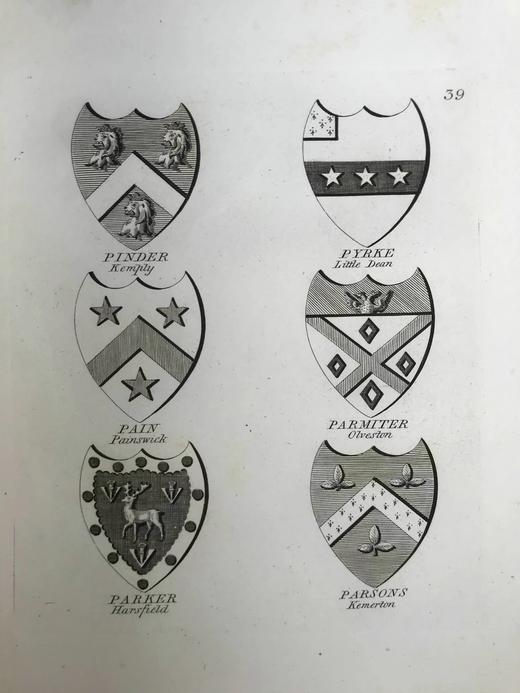1792年 格洛斯特纹章图集 62页原品版画插图 真皮精装大16开 商品图8