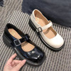 lfgj jeans  BB319 厚底玛丽珍鞋粗跟圆头一字扣带小皮鞋女日系JK单鞋潮 商品缩略图0