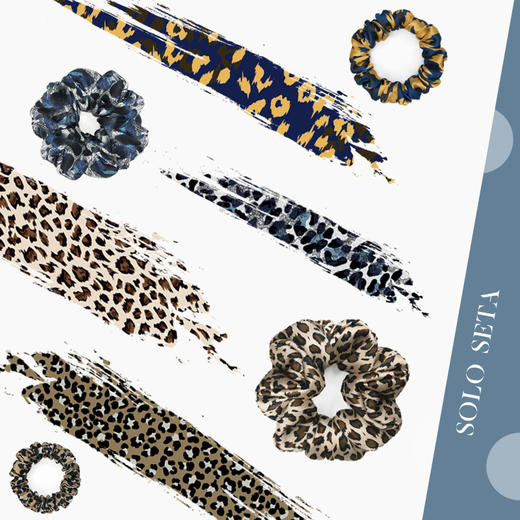 Solo seta印花真丝发圈桑蚕丝豹纹大肠法式发饰头绳ins风礼盒 商品图3
