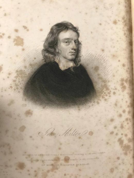 1845年 弥尔顿诗集 福赛尔、马丁等7幅版画插图 漆布精装18开 商品图2