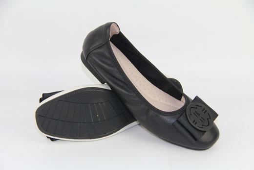 蝴蝶结平底鞋真皮浅口女单鞋低跟懒人鞋豪行正品29191652圆头百搭 商品图4