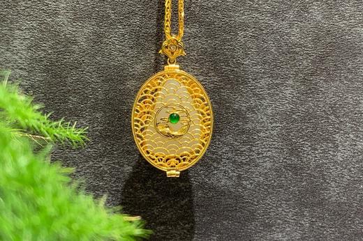 【御珠宫坊】金镶羊脂白玉子料吊坠 商品图5