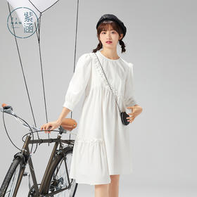 ZIHAN紫涵泡泡袖连衣裙女2022春季新款中长裙Z2Z02HS602