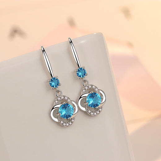 SWZH-EH310耳环四叶耳环女气质耳坠长款韩版个性耳扣简约耳饰品 商品图2