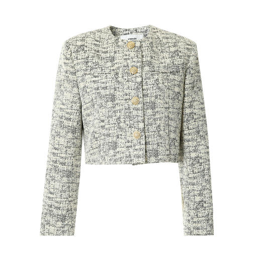 VIMAGE/纬漫纪春季新款气质显瘦时尚花呢短外套V1703303 商品图6