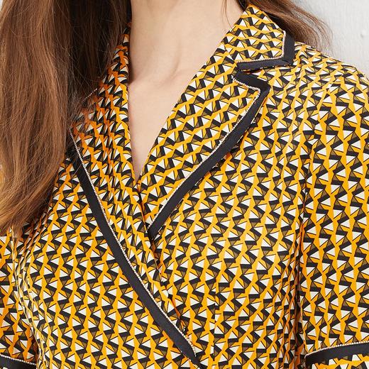 RF8B3斯尔丽瑟俪2022夏上新合体系腰翻驳领碎花撞色长款连衣裙 商品图4