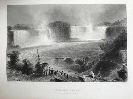 约19世纪中期 美国风景版画集（卷1） 约60余幅版画插图 全真皮精装16开 商品图13