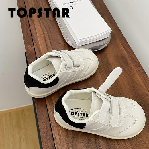 TOPSTAR官方女童小白鞋男童运动鞋软底鞋儿童低帮魔术贴春季鞋子1619 商品图3