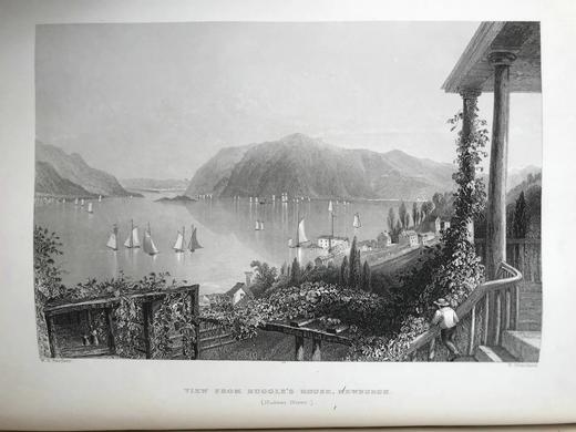 约19世纪中期 美国风景版画集（卷1） 约60余幅版画插图 全真皮精装16开 商品图10