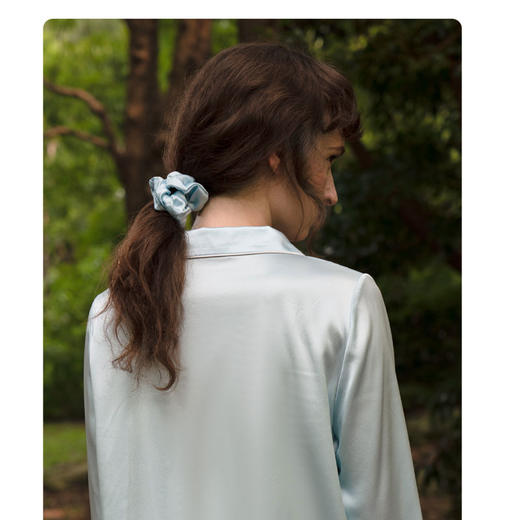 Solo seta法式真丝发圈绸缎中号大肠发带ins仙女甜美纯色发饰头绳 商品图2