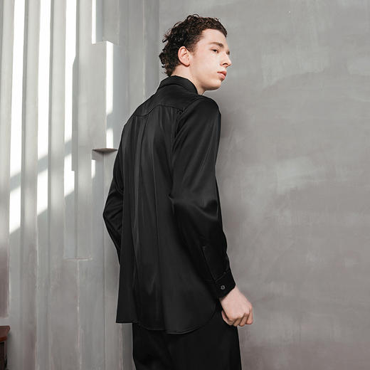 Solo seta25姆米重磅真丝睡衣上装长袖男秋冬高级感外穿丝绸 商品图1