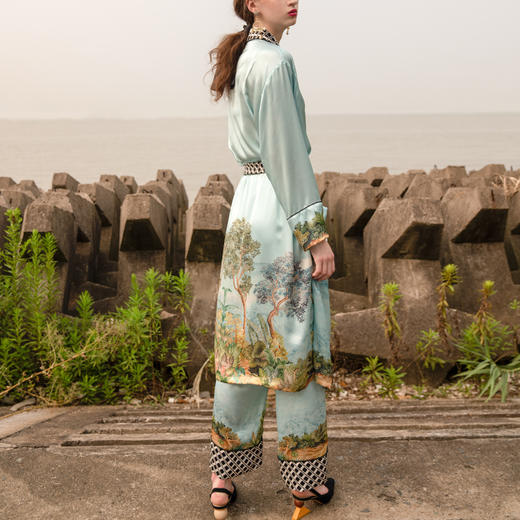 Solo seta重磅真丝睡袍女长款桑蚕丝系带可外穿家居服浴袍女秋冬 商品图2