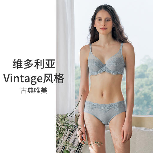 HSIA遐内裤女仿刺绣蕾丝性感轻薄透气网纱纯棉裆底舒适中腰平角裤维多利亚印象 商品图1