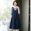 2022春季新款女装文艺气质纯色连衣裙 圆领长袖T背带裙两件套裙  HR-WL62269 商品缩略图1