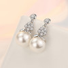 SWZH-ED441时尚简约花朵珍珠耳钉女日韩风气质珍珠耳环耳饰女 商品缩略图1