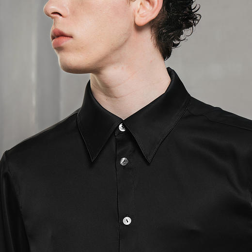 Solo seta25姆米重磅真丝睡衣上装长袖男秋冬高级感外穿丝绸 商品图4