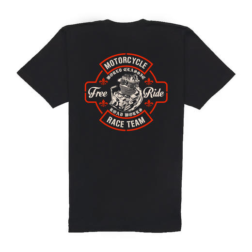 2022潮男复古机车印花图案春夏休闲潮流T恤街头流行型男青年打底T NMT-1810 商品图3