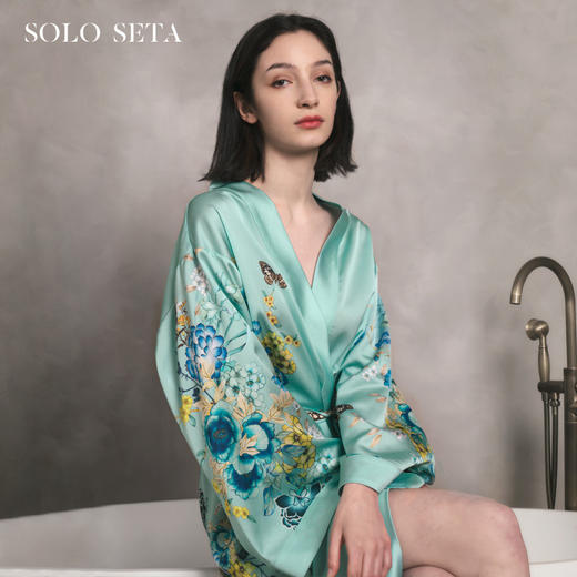 Solo seta22姆米真丝睡袍蚕丝睡衣女长款国风结婚轻奢高级秋冬 商品图0