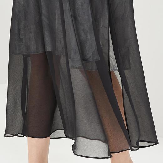 PG87E斯尔丽瑟俪旗立领定位花烫钻中式撞色长款连衣裙 商品图5