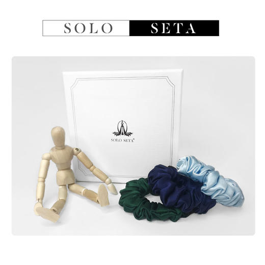 Solo seta真丝小发圈礼盒装 韩国网红女扎头头绳ins马尾发带 商品图2