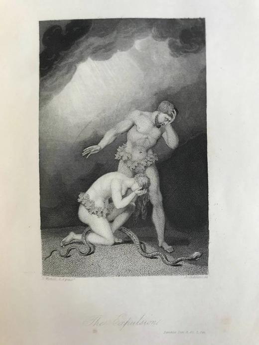 1845年 弥尔顿诗集 福赛尔、马丁等7幅版画插图 漆布精装18开 商品图8